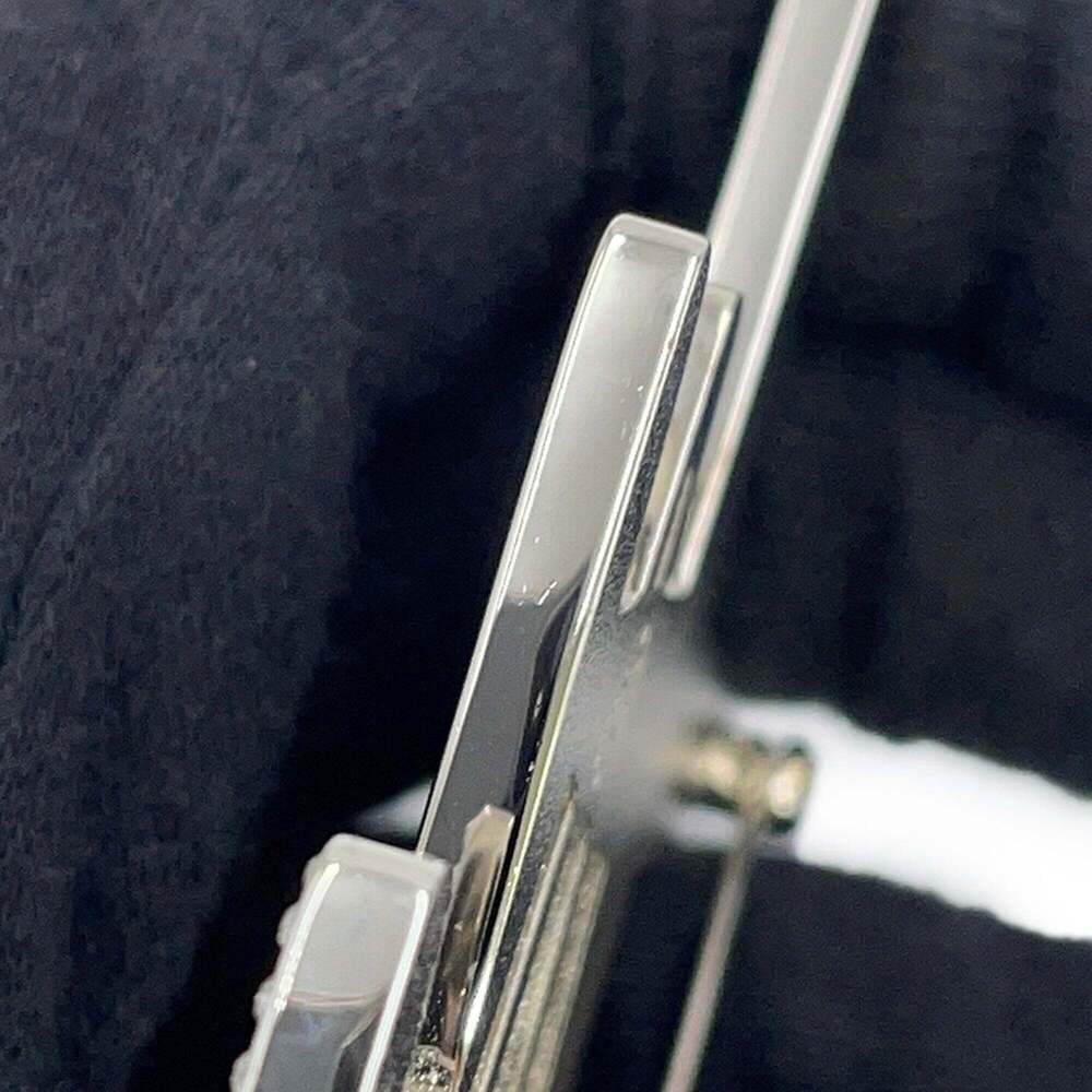 CHANEL Authentic Silver Logo Brooch - Picture 7 of 9